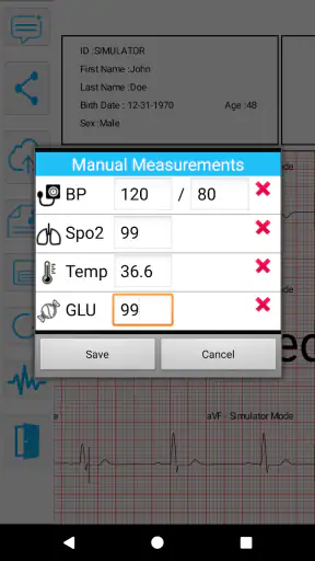 Norav Mobile ECG screenshot