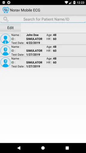 Norav Mobile ECG screenshot