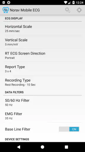 Norav Mobile ECG screenshot