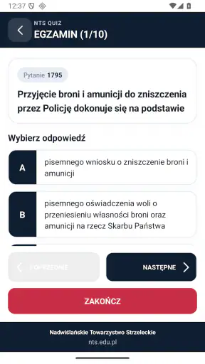 NTS Quiz screenshot