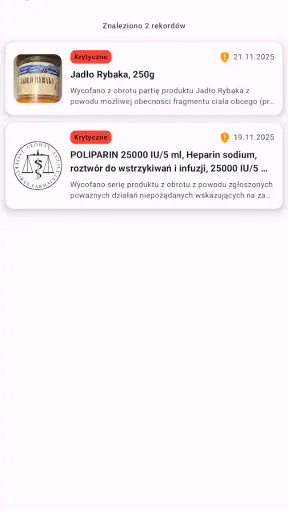oAlert: Wycofane Produkty screenshot
