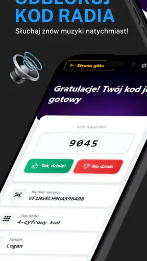 Odzyskaj Kod do Radia screenshot