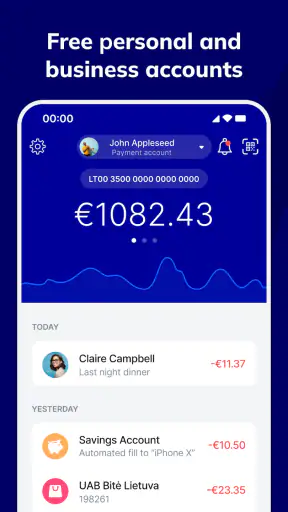 Paysera Mobilna portmonetka screenshot