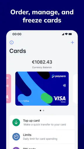 Paysera Mobilna portmonetka screenshot