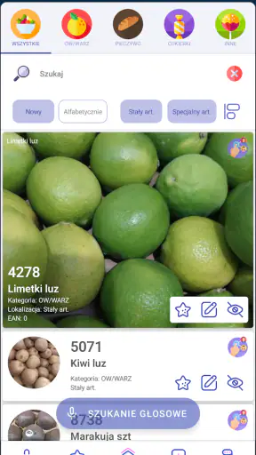 PLU Kody dla kasjerów screenshot