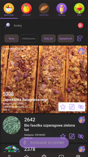PLU Kody dla kasjerów screenshot