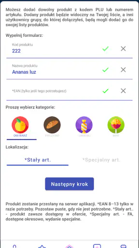 PLU Kody dla kasjerów screenshot
