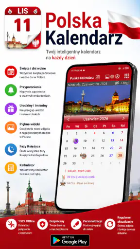 Polska Kalendarz 2026 screenshot