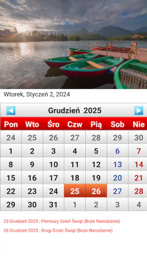 Polska Kalendarz 2026 screenshot