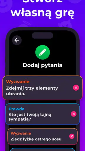 Prawda czy Wyzwanie - Pytania screenshot