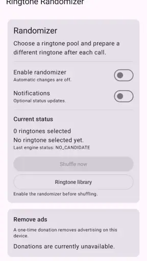 Ringtone Randomizer screenshot