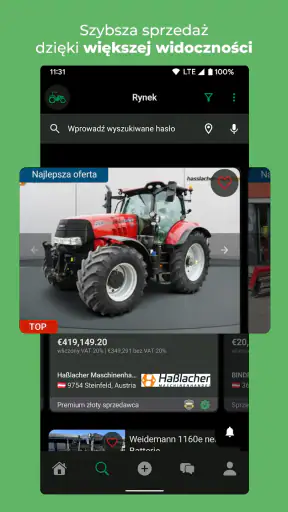 Rynek traktorów Landwirt.com screenshot