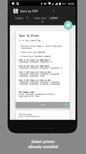 SHARE to PRINT.Intent screenshot
