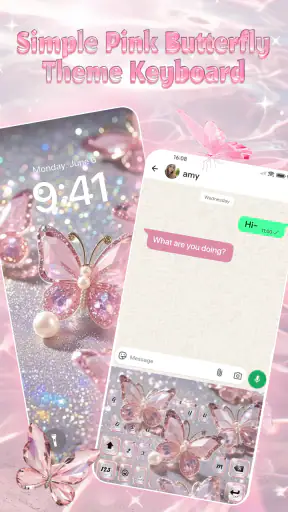 Simple Pink Butterfly Theme screenshot