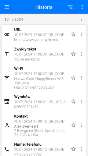 Skaner Kodów QR i Kreskowych screenshot