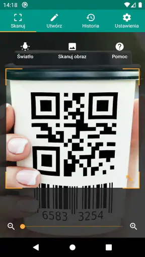 Skaner QR i kodów kreskowych screenshot