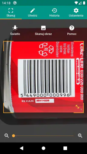 Skaner QR i kodów kreskowych screenshot