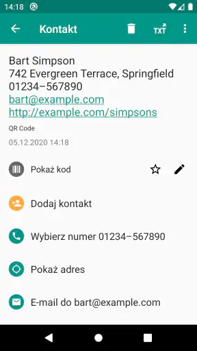 Skaner QR i kodów kreskowych screenshot