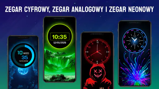 świecący zegar cyfrowy tapeta screenshot
