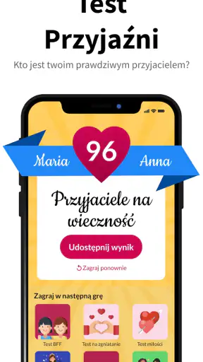 Test przyjaźń: test BFF screenshot