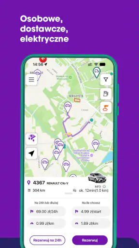 Traficar carsharing screenshot