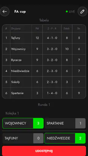 Turnieje: Tournament Maker screenshot