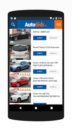 Tweedehands Auto België screenshot