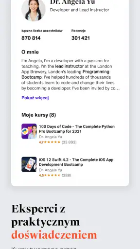 Udemy — kursy internetowe screenshot
