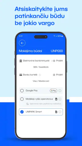 UNIPARK - parking APP screenshot