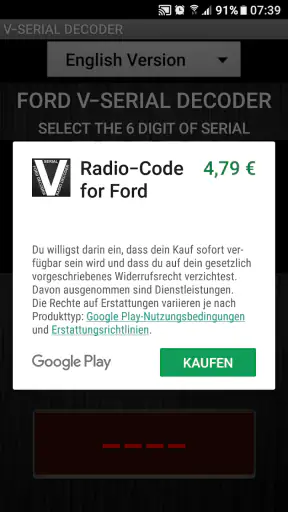 V-Serial Radio Code Decoder screenshot