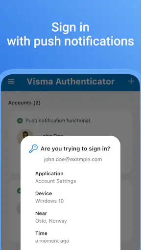 Visma Authenticator screenshot