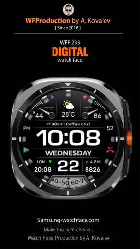 WFP 233 Digital watch face screenshot