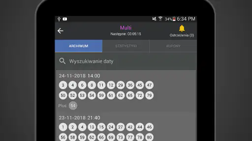 Wyniki Lotto – Statystyki screenshot