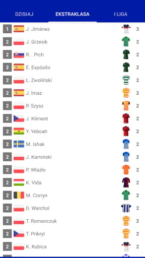 Wyniki na żywo dla Ekstraklasy screenshot