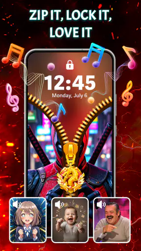 Zipper Lock Screen, Wallpapers screenshot